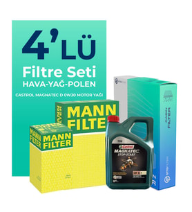 MANN Ford C-MAX 1.5 Dizel Filtre Bakım Seti Castrol Motor Yağlı (2015-2019) 4 Lü