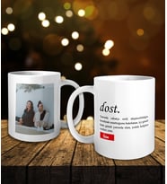 Kişiye Özel Fotoğraflı Dost Kelimeli Kupa Bardak