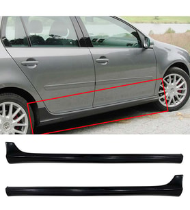 Vw Golf 6 GTI Yan Marşpiyel Seti Mat Siyah Plastik 2 Adet 2009 2010 2011 2012
