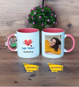 Sağlık Teknikeri Kupa Bardak Pembe Fotoğraflı Tıp Bayramı Hediyesi