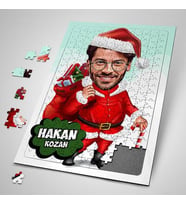 Kişiye Özel Yakışıklı Noel Baba Karikatürlü Puzzle