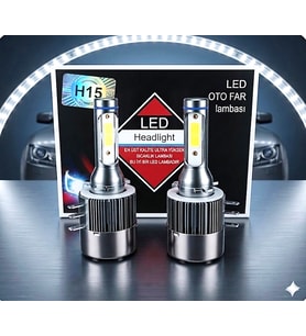 Ford Courier Gündüz Farı H15 Beyaz Led Xenon Far Ampulü 8000 Lümen 2 Adet