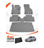 e-biz HYUNDAİ ACCENT ERA (2005-2011) Uyumlu EVA Oto Paspas Bagaj Paspası Dahil Açık Gri
