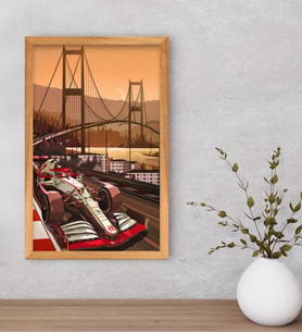 BK Gift Formula 1 Tasarımlı Dekoratif Retro Ahşap Çerçeveli Tablo-15