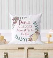BK Gift Yeni Doğan Bebek Doğum Panosu Yastık - Model 10