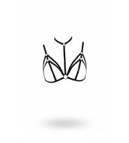 Mulvxbrf Brf02 Siyah Göğüs Harness Boyunluklu Halkalı Çapraz Bant Detayı - Brf103 (Mulvix)