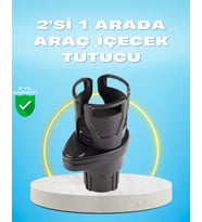 Çiftli Araba Bardak Tutucu Karbon Fiber Görünümlü 360° Ayarlı