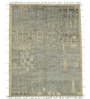 Gri Halı Modern Stil Soyut Desenli El Dokuma Salon Halısı Bej Geçişli Hareli Yüzey Tasarımı