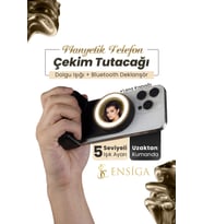 Deklanşör Düğmeli Manyetik Telefon Selfie Çekim Tutacağı Işıklı