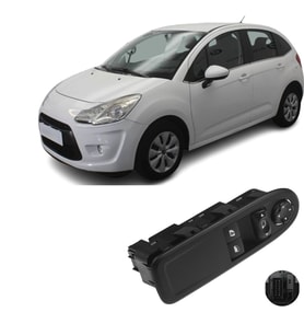 Citroen C3 Sol Ön Çiftli Cam Düğmesi Anahtarı Tek Auto 2011--2014