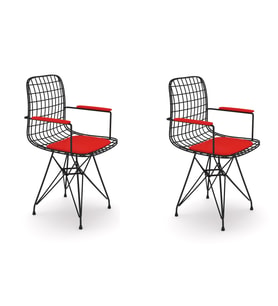 Knsz kafes tel sandalyesi 2 li mazlum syhkrm kolçaklı ofis cafe bahçe mutfak