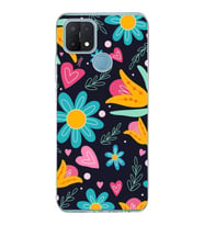 PrintiFy Oppo A15S  ile Uyumlu 1mm Slim Fit Retro Renkler 1 Baskılı Şeffaf  Kılıf
