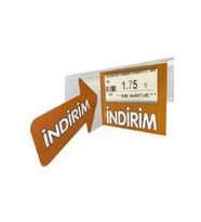 Market Rafı PVC İndirim Kulakçığı Turuncu Renk (Pakette 10 Adet)