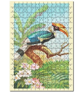 Cakapuzzle Casqued Hornbill Kuş Görseli Puzzle Yapboz MDF (Ahşap) (120 Parça)