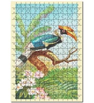 Cakapuzzle Casqued Hornbill Kuş Görseli Puzzle Yapboz MDF (Ahşap) (120 Parça)