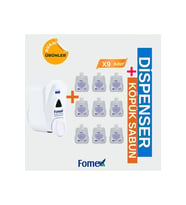 Fomex F303 Köpük Sabun 500 ml Standart 9 Adet + F205 Köpük Sabun Aparatı Beyaz 500 ML 1 Adet