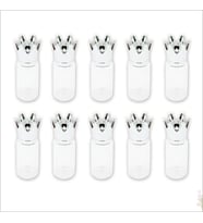 Cam Tüp Şişe 6,5cm x 2,2cm, Kral Tacı Gümüş Kapaklı-10 Adet (STD)