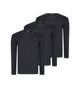 ÜÇLÜ SET T8588 DEWBERRY YUVARLAK YAKA ERKEK SWEATSHIRT-SİYAH-SİYAH-SİYAH