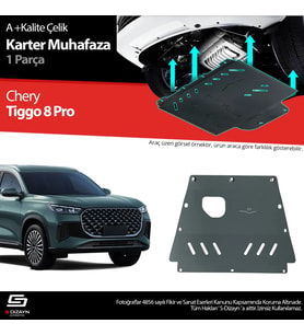 S-Dizayn Chery Tiggo 8 Pro Çelik Karter Muhafaza Koruma 2025 Üzeri A+ Kalite