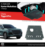 S-Dizayn Chery Tiggo 8 Pro Çelik Karter Muhafaza Koruma 2025 Üzeri A+ Kalite