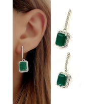 Sky Diamond green creative rubies 925 ayar gümüş lüks küpe