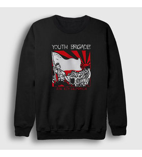 Presmono Unisex Siyah Sink With Kalifornija Youth Brigade Sweatshirt 432371tt