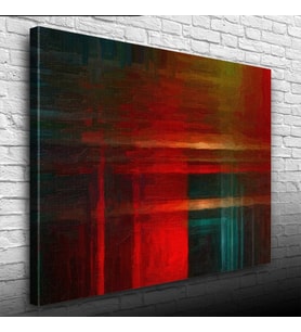 Kırmızı ve Lacivert Soyut Çalışma Kanvas Tablo 50 x 70