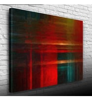 Kırmızı ve Lacivert Soyut Çalışma Kanvas Tablo 50 x 70