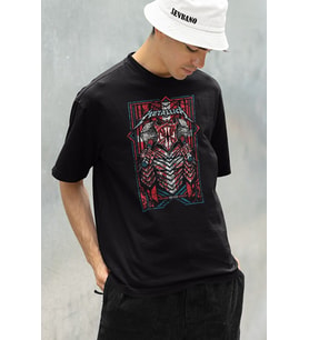 Metallica Müzik Grubu Temalı Unisex Oversize Tişört