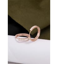 925 Ayar Gümüş Rose Renk Orta Boy Baget Küpe