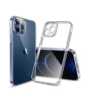 Vendas Apple iPhone 14 Pro Max Uyumlu Fora Serisi Kamera Korumalı Şeffaf Silikon Kılıf + Cam Ekran Koruyucu (Renksiz)