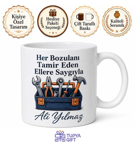Tamirci Somun Sıkıcı El Aletleri Çantası Bozulanı Yapan Kupa Hediye Bardak