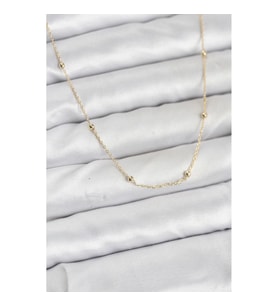 Mey İthalat® CM 14K Gold Renk Minik Top Zincirli Kadın Kolye