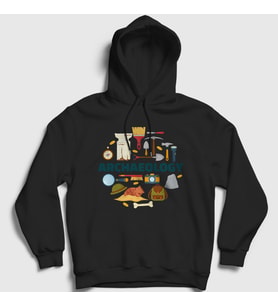 Presmono Unisex Beyaz Archeology Hediye Arkeolog Arkeoloji Kapüşonlu Sweatshirt 541523tt (Siyah)