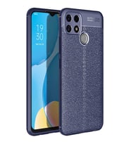 Oppo A15 Kılıf Esnek Pu-Deri Leather-Pu Serisi Protected Case (Lacivert)