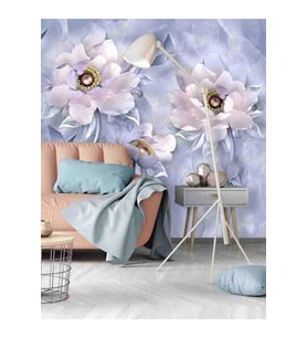 Dreamwall 3D Çiçekler Deseni Silinebilir Sağlıklı Tekstil Duvar Kağıdı (Çok Renkli)