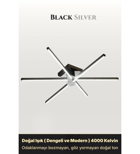 Nova 6 Silver LED Tavan Avize – Kumandalı Dim Edilebilir – Aşağı Işık