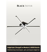 Nova 6 Silver LED Tavan Avize – Kumandalı Dim Edilebilir – Aşağı Işık