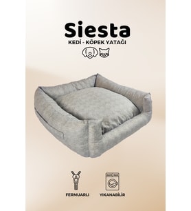 Xpermate Yuvi Kedi Yatağı Ve Köpek Yatağı ,Fermuarlı 55x60x23 cm (Gri)