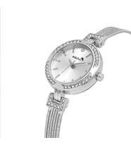 Polo Air Lüx Taşlı Hasır Metal Kordon Kadın Kol Saati PL-1547Bx (Gümüş)