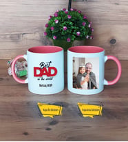 Babaya Hediye Kupa Bardak Pembe Fotoğraflı Babaya Doğum Günü Hediyesi