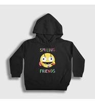 Presmono Unisex Çocuk Siyah Poster Smiling Friends Kapüşonlu Sweatshirt 533782tt