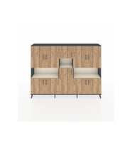 Arges Dolap 14 Raflı 10 Kapaklı 220x30x163 Antrasit-Çam/Aytaşı