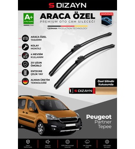 Drs Tuning Peugeot Partner Tepee Ön Cam Silecek Seti 2008-2018 Premium Araca Özel 65-38 Cm A+ Kalite