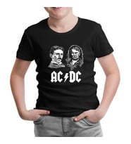 AC Tesla vs. DC Edison Siyah Çocuk Tshirt