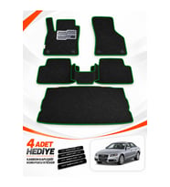 e-biz AUDİ A4 SEDAN (2008-2015) Uyumlu EVA Oto Paspas Bagaj Paspası Dahil Siyah-Yeşil