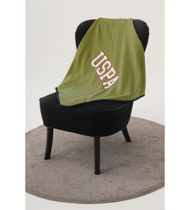 U.S. Polo Assn Sarı Çizgi Desen Bebek Battaniye