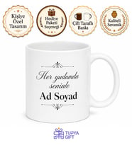 İsim Yazılı Kupa Bardak Kişiye Özel Baskılı Hediye Porselen Mug
