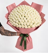 Luxury XXL 150x White Roses