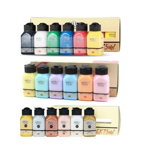 Artdeco Akrilik Boya 18x75ml Set - Canlı, Pastel ve Metalik Renkler 